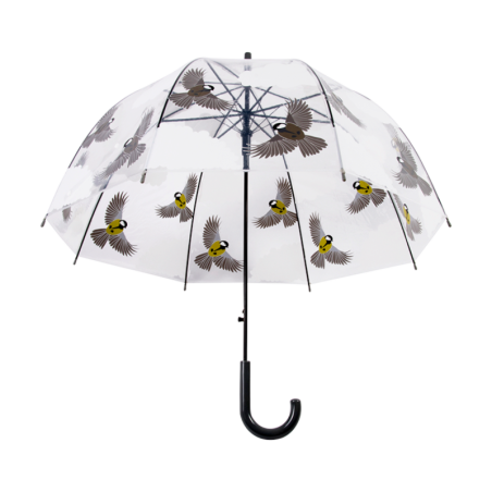 Parapluie avec oiseaux intérieur et exterieur - Transparent - D 80,8 x H 81 cm