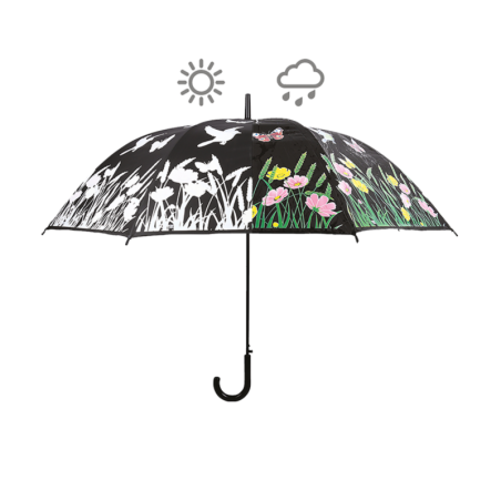 Parapluie oiseau de couleur changeante - Noir - D 118 x H 95,1 cm