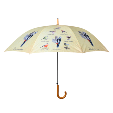 Parapluie oiseaux - Beige - D 121 x H 96 cm