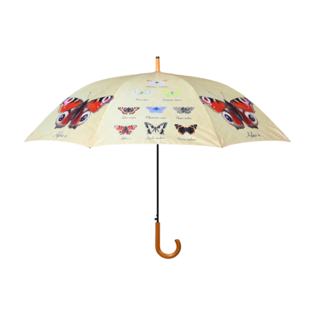 Parapluie papillons - Beige - D 120 x H 95 cm