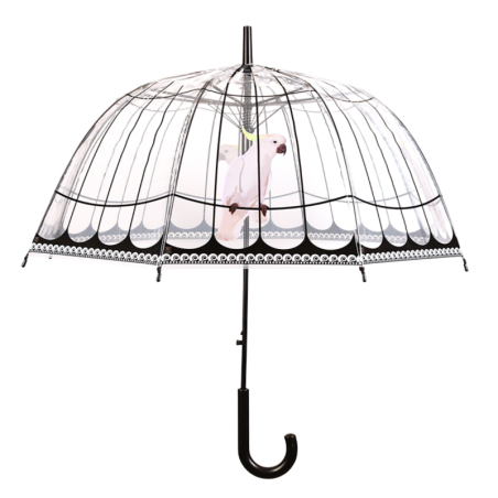 Parapluie effet cage oiseaux - Transparent - D 81 x H 83,3 cm