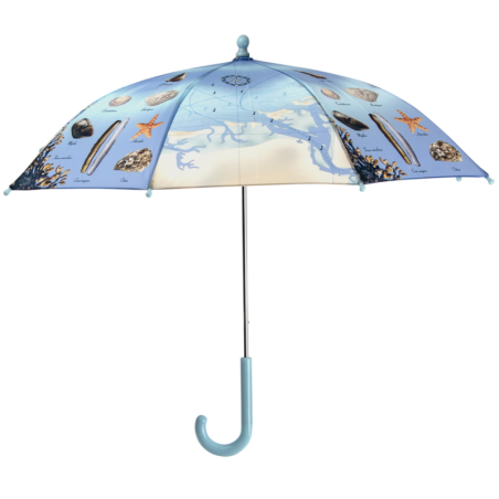 Parapluie enfants imprimé plage - Bleu - D 71 x H 58 cm