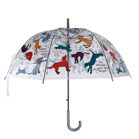 Parapluie à imprimé chiens et chats - Transparent - D 83 X H 81,5 cm