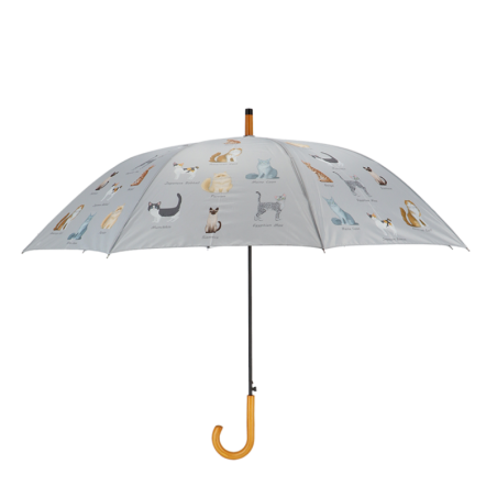 Parapluie à imprimé races de chats - Gris - D 120 x H 95 cm