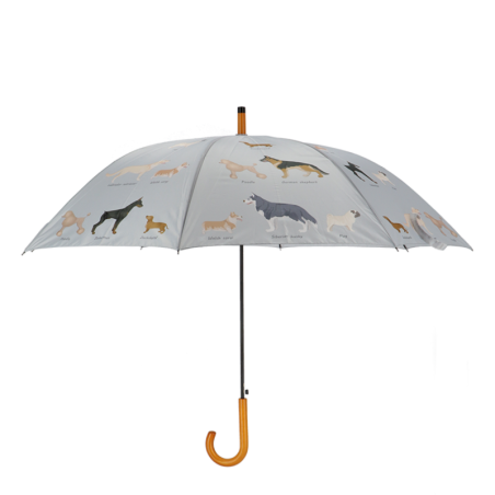 Parapluie à imprimé races de chiens - Gris - D 120 x H 95 cm