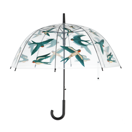 Parapluie à imprimé hirondelles - Transparent/Bleu - D 83 x H 81,5 cm