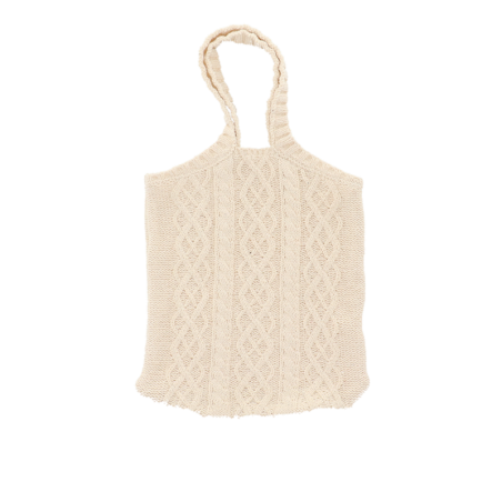 Sac tricoté en tissu - Blanc crème - H 54 cm