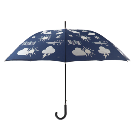 Parapluie couleur changeante à imprimé météo - Bleu - D 120 x H 95 cm