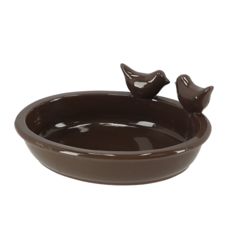 Bain d'oiseaux "Desert Dream" en terre cuite - Marron - L 30 x P 23,8 cm