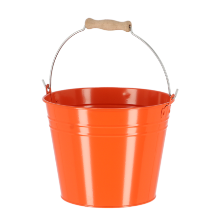 Seau en acier et bois "Nature Shades" - Orange - 4,75 L