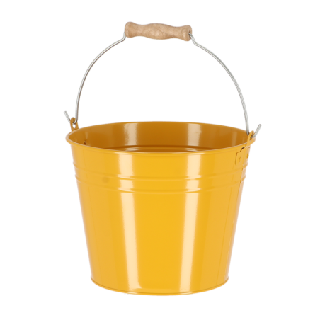 Seau en acier et bois "Nature Shades" - Jaune - 4,75 L