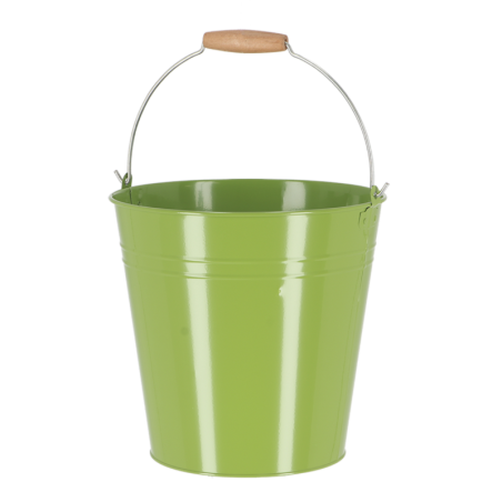 Seau en acier et bois "Nature Shades" - Vert - 10,75 L