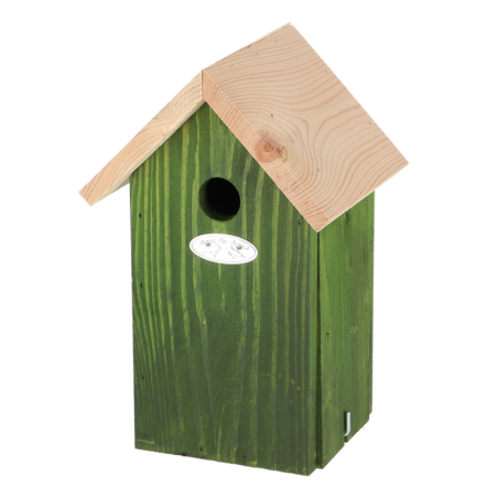 Nichoir en bois de pin "Nature Shades" - Vert - H 25,5 cm