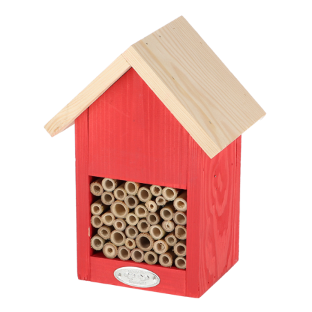 Hôtel à insectes en bois "Nature Shades" - Rouge - H 22,8 cm