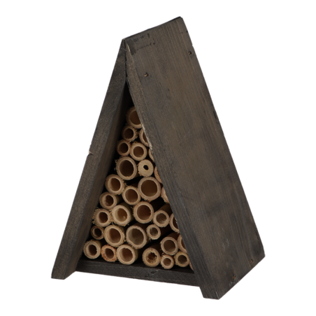 Maison à abeilles en bois en forme de wigwam - Marron - H 20,4 cm