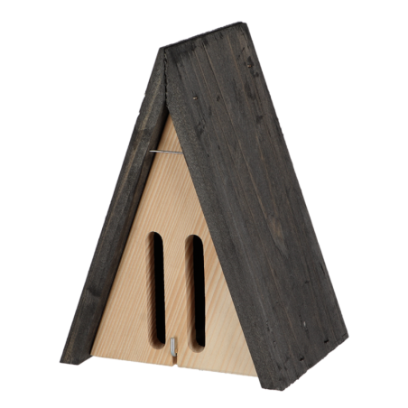 Maison à papillons en bois en forme de wigwam - Marron - H 20,2 cm