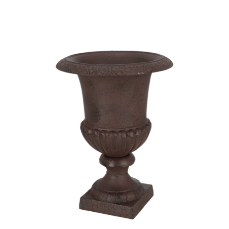 Vase haut sur pied en fonte "Médicis" - Marron - H 42,9 cm