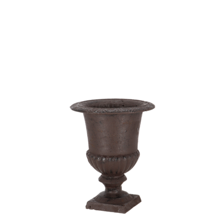 Vase haut sur pied en fonte "Médicis" - Marron - H 23,1 cm