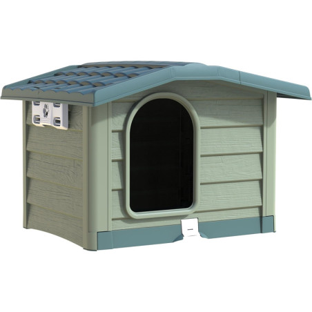 Niche bungalow pour chien - Taille M - Vert - H 62 x L 89 x P 75 cm