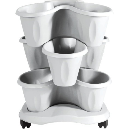 Set de 3 pots - TRIFOGLIO - D 40 cm - Blanc