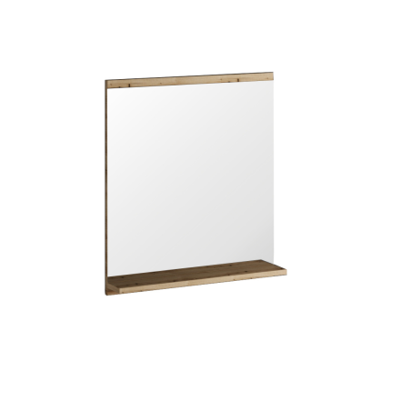 Miroir mural avec étagère en bois - L 50 x l 57 cm - Astral Oak