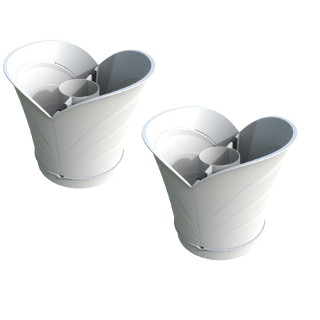 Lot de 2 pots de jardin "Tulipano" - Blanc - 5L