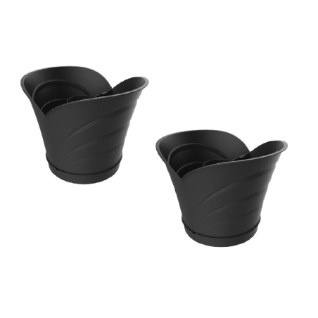 Lot de 2 pots de jardin "Tulipano" - Gris - 5L