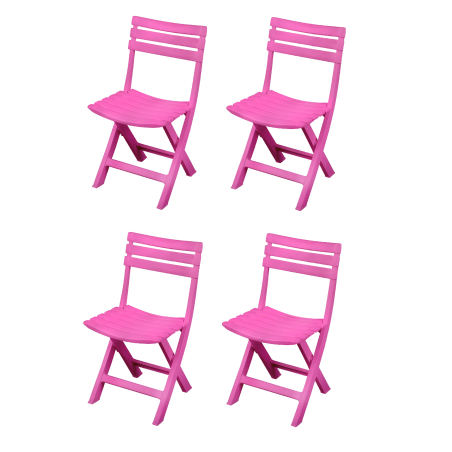 Lot de 4 chaises de jardin BIRKI - Fuchsia - Plastique - L 41.5 x P 40 x H 79 cm