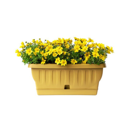 Jardinière avec soucoupe "Natura" - Jaune - 0,8L