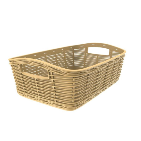 Panier de rangement en plastique - Beige - L 38 x l 29 cm