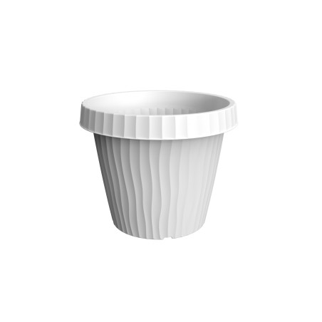 Pot de fleurs "Onda" en plastique - Blanc - 5,8L