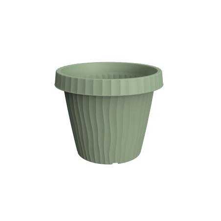 Pot de fleurs "Onda" en plastique - Vert sauge - 5,8L