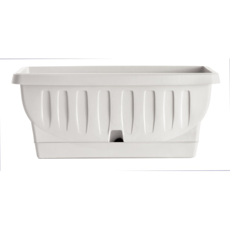 Jardinière avec soucoupe "Natura" - Blanc - 0,8L