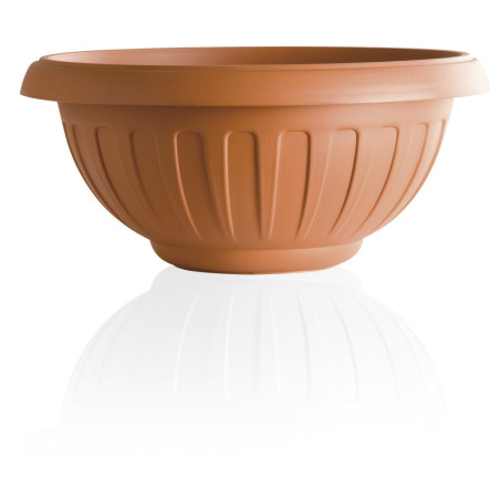 Pot de fleur "Natura" en plastique - Terracotta - D 26 x H 12,5 cm