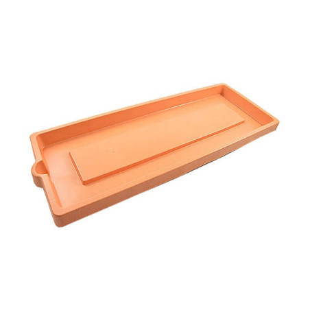 Soucoupe jardinière rectangle "Legno" en plastique - Terracotta - Taille L - L 100 x l 36 x H 5,5 cm