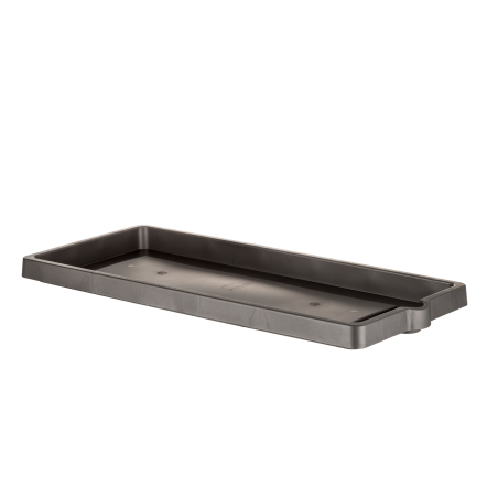 Soucoupe jardinière rectangle "Legno" en plastique - Gris anthracite - Taille M - L 80 x l 33,5 x H 4,5 cm