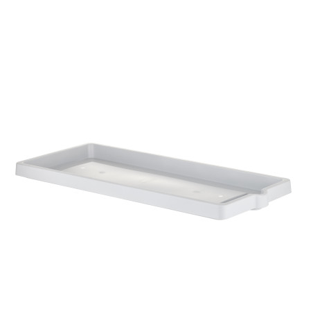 Soucoupe jardinière rectangle "Legno" en plastique - Blanc - Taille M - L 80 x l 33,5 x H 4,5 cm