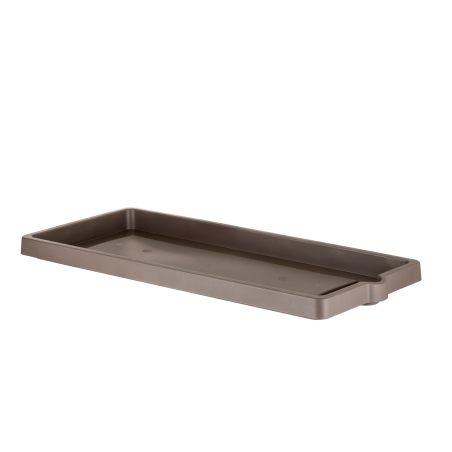 Soucoupe jardinière rectangle "Legno" en plastique - Taupe - Taille M - L 80 x l 33,5 x H 4,5 cm