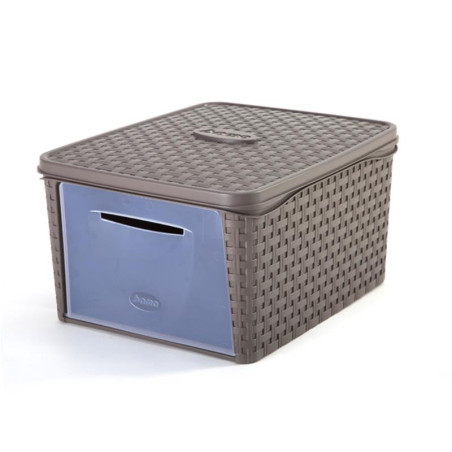 Boîte de rangement "Infinity" en plastique - Taupe - Taille L - L 50 x l 40 x H 25 cm