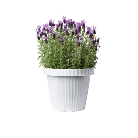 Pot de fleurs "Onda"en plastique - Blanc - 3,3 L