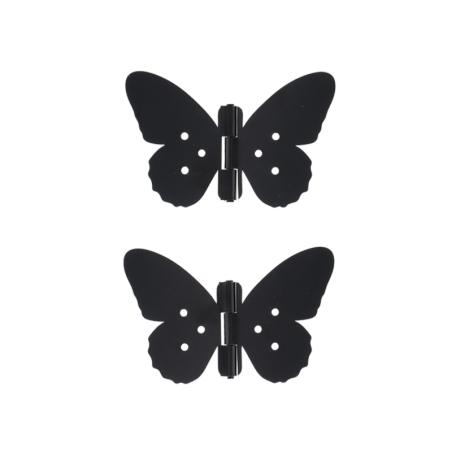 Set de 2 charnières papillon - Modèle 1 - Noir - L 10,5 cm