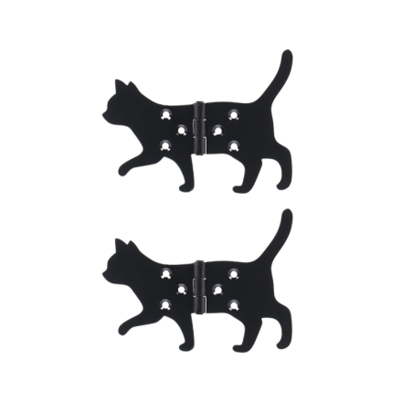 Set de 2 charnières chat - Gauche - Noir - L 10,5 cm