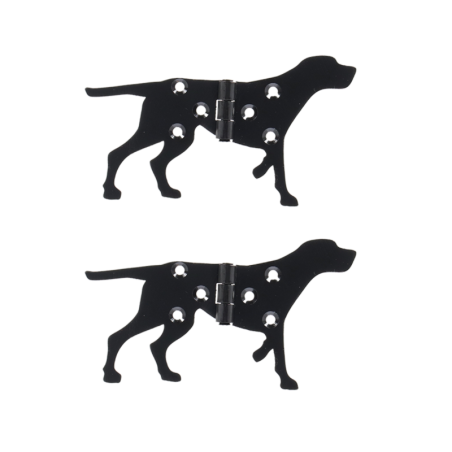 Set de 2 charnières chien - Droite - Noir - L 12 cm