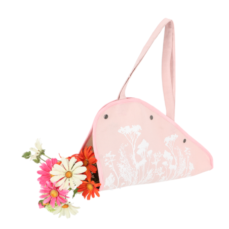 Sac pour fleurs en tissu - Rose - L 48 cm