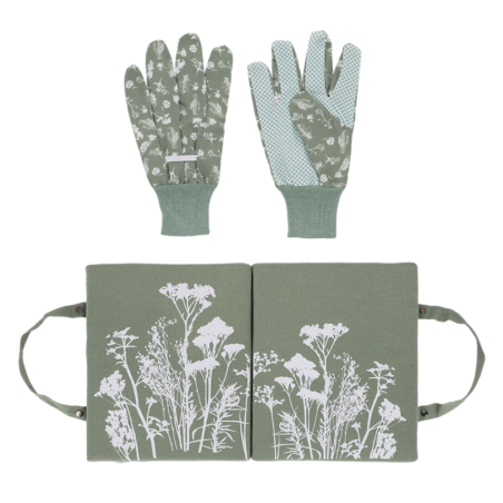 Repose genoux pour le jardinage + gants - Vert - L 50 cm