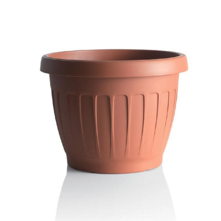 Pot de fleurs "Terra" en plastique - Terracotta - D 20 x H 15,5 cm