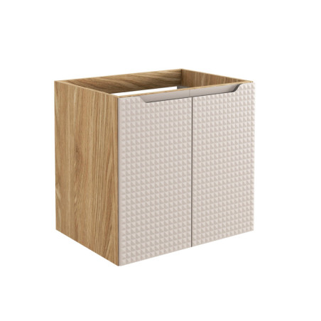 Meuble sous-vasque à portes 60 cm - H 57 x L 60 x P 46 cm - Splendor Beige