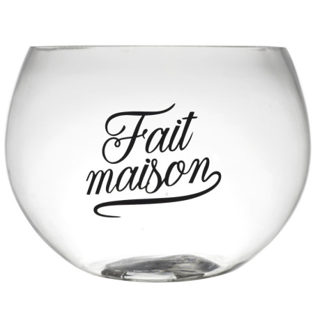 Saladier à cocktail en verre avec louche en plastique - Transparent - 6,6L