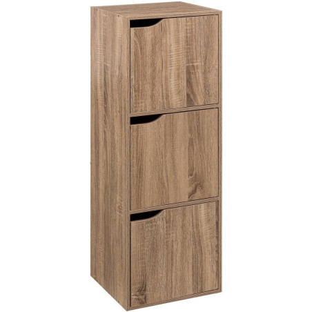 Etagère à 3 cases en bois "Mix n'modul" - Marron - H 100,5 x L 34,4 x P 32 cm