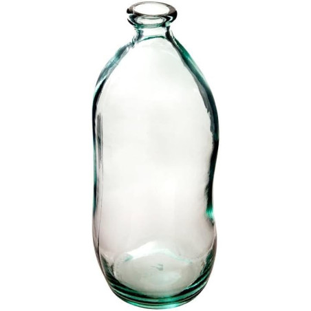 Vase Dame Jeanne "Uly" en verre recyclé - Transparent - D 14,5 x H 35 cm